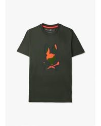 Psycho Bunny - Herren-t-shirt mit plano-camouflage-grafik in zypressengrün - Lyst
