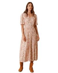 indi & cold - Indi And Cold Luise Midi Dress In Peach Print - Lyst