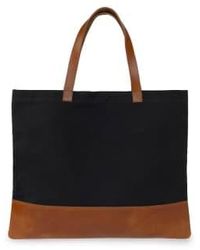 VIDA VIDA - Large Leather And Canvas Tote Bag - Lyst