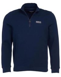Barbour - International Essential Half Zip Sweatshirt Navy L - Lyst