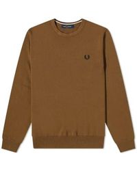 Fred Perry - Classic Crew Neck Jumper Shaded Stone - Lyst