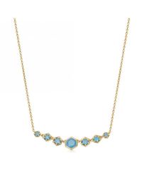 Astley Clarke Deco Blue Agate Detail Necklace - Metallic