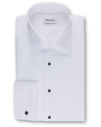 Stenströms - Camisa esmoquin con puños dobles tela texturizada entallada en blanco 7365611001000 - Lyst