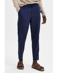 SELECTED - Dark Sapphire Brody Linen Pants Navy / S - Lyst