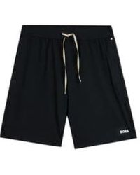 BOSS - Shorts únicos pajama pijama algodón estirado negro 50515394 001 - Lyst