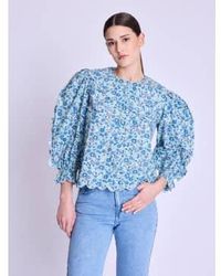Berenice - Volant manche bluse in liberty print - Lyst
