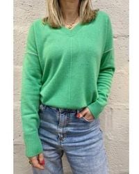 Kinross Cashmere - Piped Easy Vee Sweater Xl - Lyst