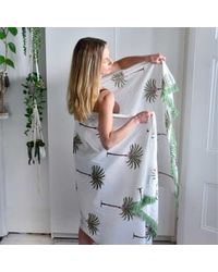 Powell Craft - Block Printed Palm Tree Cotton Sarong Cotton - Lyst