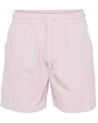 COLORFUL STANDARD - Pantalón corto sarga orgánica rosa desteñido - Lyst