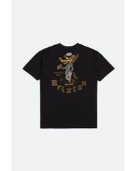 Brixton - T-shirt à imprimé oakwood en lavage usé noir - Lyst