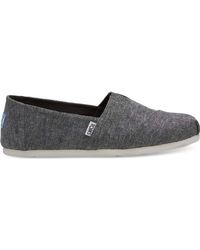 TOMS Slip-On Shoe di Black Toms Slub Chambray Classics - Nero