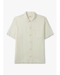 Folk - Mens Gabe Shirt In Ecru Linen Grid - Lyst