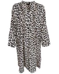 Black Colour - Luna Leopard Print Pleat Tunic Dress S/m - Lyst