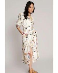 Munthe - Jislanka Flower Wrap Dress Ecru 36 - Lyst