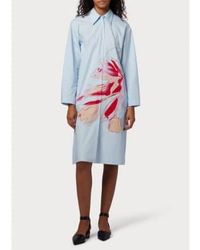 Paul Smith - Flower Print Detail Shirt Midi Dress Size 14 Col - Lyst