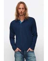 7 For All Mankind - T-shirt à manches longues en coton en coton bleu mi-bleu - Lyst