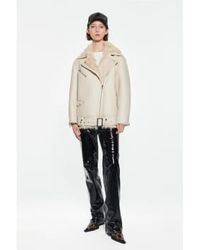 Stand Studio - Carrie Shearling Biker Jacket 36 / Off - Lyst