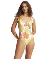 Seafolly - Palm Springs Wrap Front Swimsuit 10 - Lyst