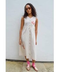 Native Youth - Floral Embroidery Cream Dress Xs - Lyst