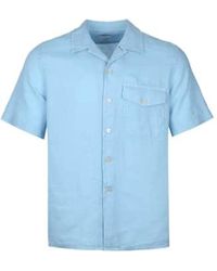Paul Smith - Camisa fit casual manga corta lino azul cielo - Lyst