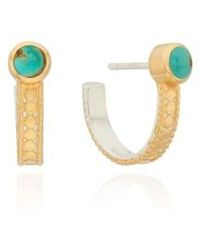 Anna Beck - Turquoise Hoop Earrings / Gold Plated - Lyst