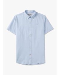 Barbour - Mens Striped Oxtown Short Sleeve Tailored Shirt In Sky - Lyst