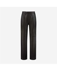 Goosecraft - Dark Chocolate Flared Leather Pants Xs - Lyst