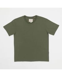 Uskees - Loose Fit Organic Cotton Short Sleeve T-shirt In Army Xl - Lyst