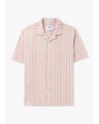 Wax London - Camisa manga corta hombre didcot pastel stripe en rosa - Lyst
