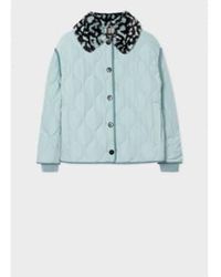 Paul Smith - Quilted Jacket With Faux Fur Collar Size 12 Col - Lyst