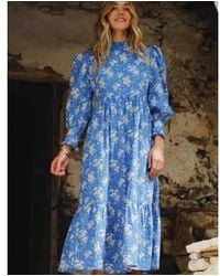 Pink City Prints - Petworth Dress Blue Bouquet Xs - Lyst