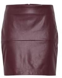 Ichi - Comano Short Faux Leather Skirt Port Royale 20115987 34(uk6-8) - Lyst