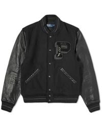Polo Ralph Lauren - Forrada chaqueta universitaria polo negro - Lyst