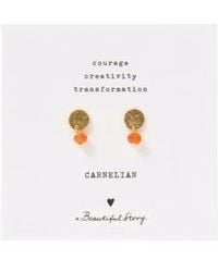 A Beautiful Story - Mini Coin Carnelian Gold Earrings - Lyst