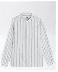 Homecore - Pala Malaga Shirt Italian Collar Cotton Striped Ecru S - Lyst