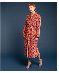 Les Touristes - Luxury Velvet Dressing Gown, Aberdeen Brick - Lyst