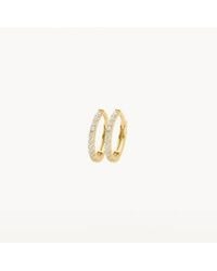 Blush Lingerie - 14K Gold Zirconia Pave Hoop 11Mm Earrings - Lyst