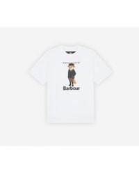Barbour - X maison kitsuné beaufort fox t-shirt blanc - Lyst