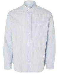 SELECTED - Slhreg-reil cashmere seersucker shirt - Lyst