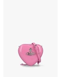 Vivienne Westwood - Damen mini heart leder crossbody tasche im rosa patent - Lyst