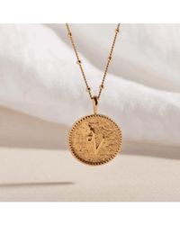 Claire Hill Designs - "inspire" Shorthand Coin Necklace Plated - Lyst