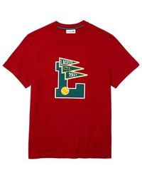 Lacoste - Pennants l badge cotton tee - Lyst