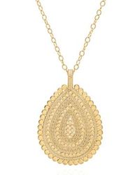 Anna Beck - Large Scalloped Teardrop Necklace Plated - Lyst