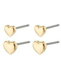 Pilgrim - Afroditte Heart 2-in-1 Earrings / Os - Lyst