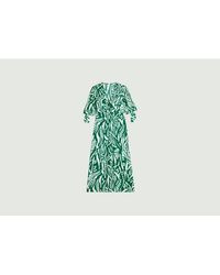 Ba&sh Midi Kleid mit ausgefallenem Druck - Grün