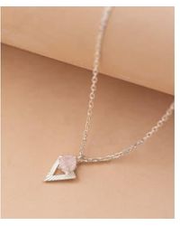 Zoe & Morgan - Silver Rose Quartz Necklace One Size - Lyst