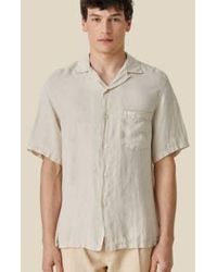 Portuguese Flannel - Linen Camp Collar Short Sleeved Shirt Raw S - Lyst