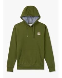 Aquascutum - Mens Active Club Check Patch Hoodie In Army - Lyst