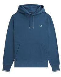 Fred Perry - Tipped Hooded Sweatshirt Midnight Light Ice - Lyst