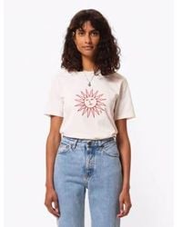 Nudie Jeans - Joni Embroidered Sun T-shirt Xs - Lyst